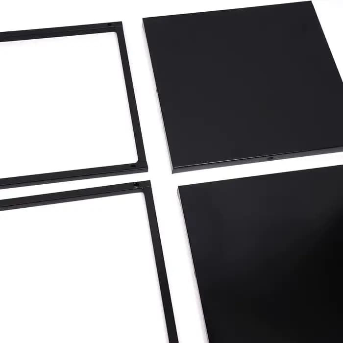 Support pour plantes noir, 2 pièces, carré en métal, support Durable pour fleurs, Patio, jardin, déc