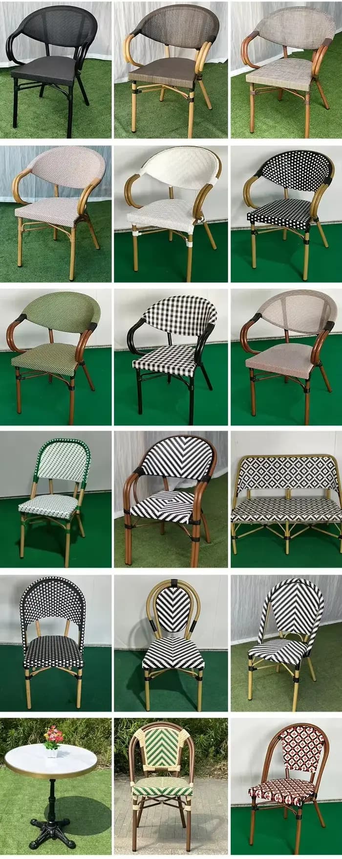 Canapé en rotin d'extérieur, café, jardin, bambou, rotin PE écologique, imperméable, durable, chaise