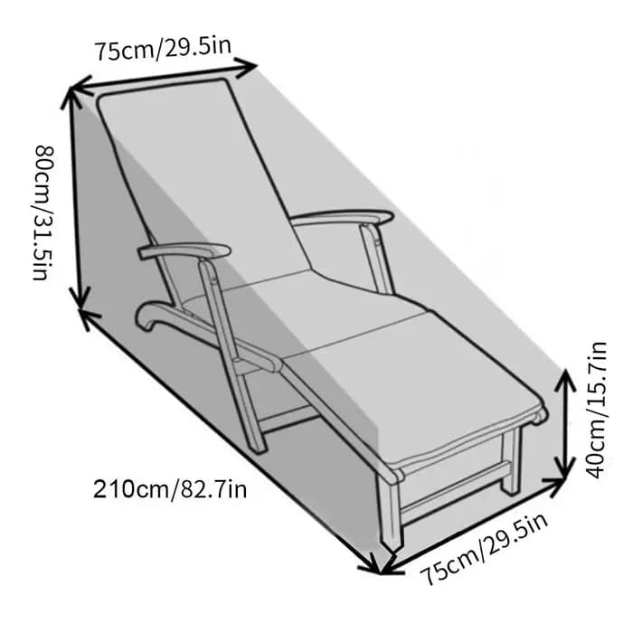 Juste de Protection Imperméable pour Chaise Longue, Inclinable, pour Jardin, Cour Extérieure