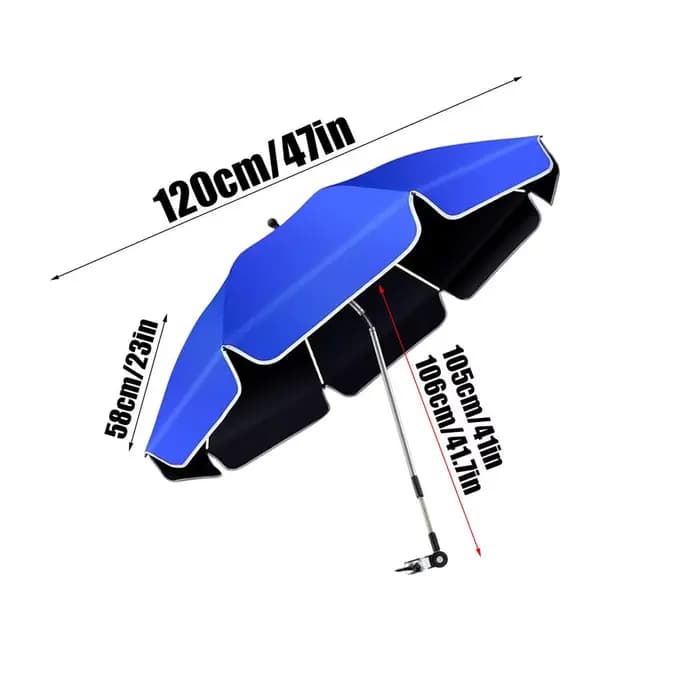 Parasol de chaise réglable à 360° avec pince, 23 pouces, pour chaise de plage, camping et pêche, ant