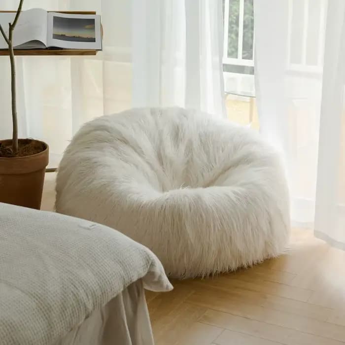 Sièges design doux sacs de haricots énorme poilu mignon chaise de détente paresseux chambre canapé b