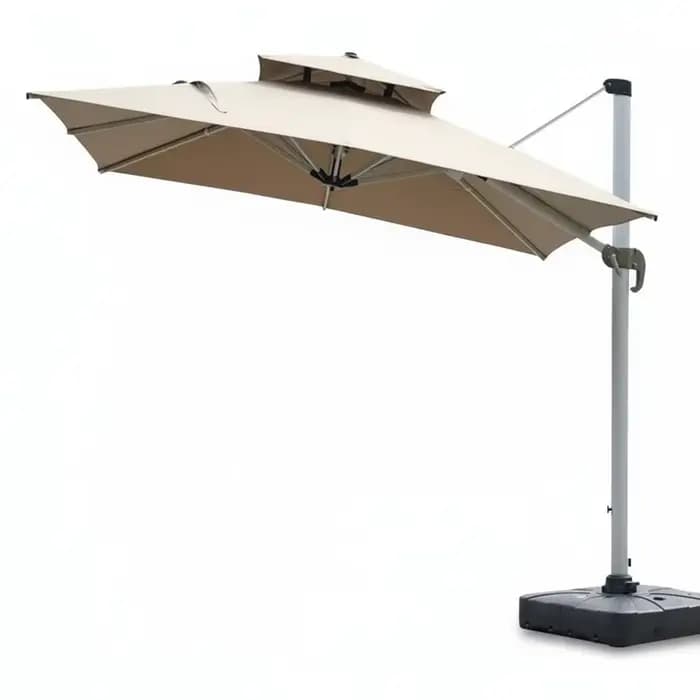 Parasol commercial d'extérieur, 3x3m, structure en aluminium, tissu polyester 250g, parasol moderne