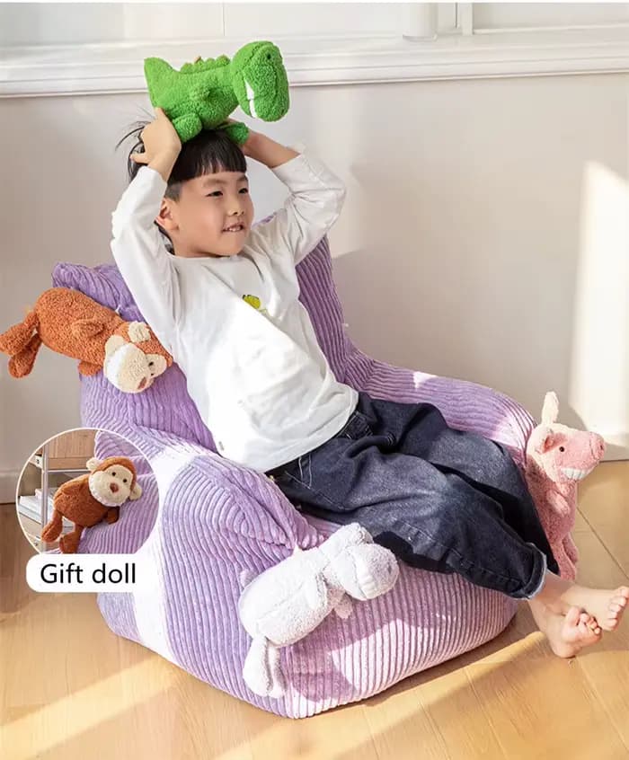 60CM paresseux Mini pouf canapé Simple velours côtelé maison salon enfants canapé chambre balcon tis