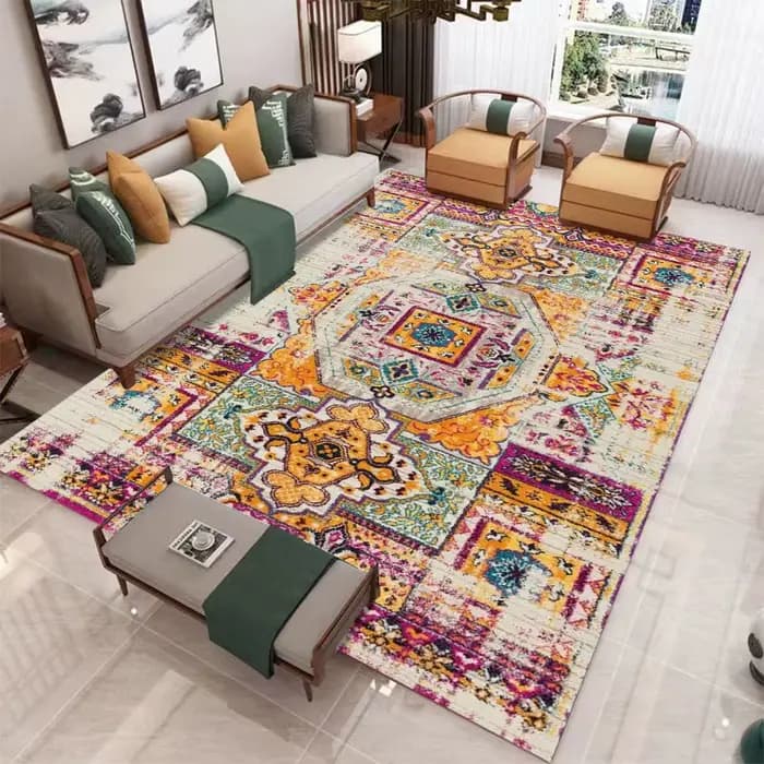 Tapis de salon style persan vintage, tapis rouge pour couloir, tapis d'entrée traditionnel, paillass