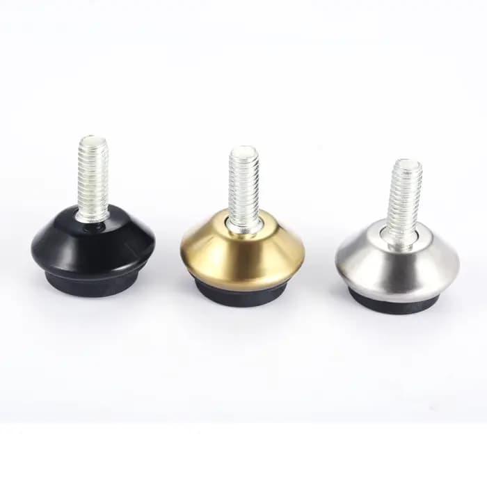 4 Pcs M6x15mm Pivotant Meubles Jambe Niveleurs de Pieds Glisse Pieds Réglables De Base Noire pour Ta