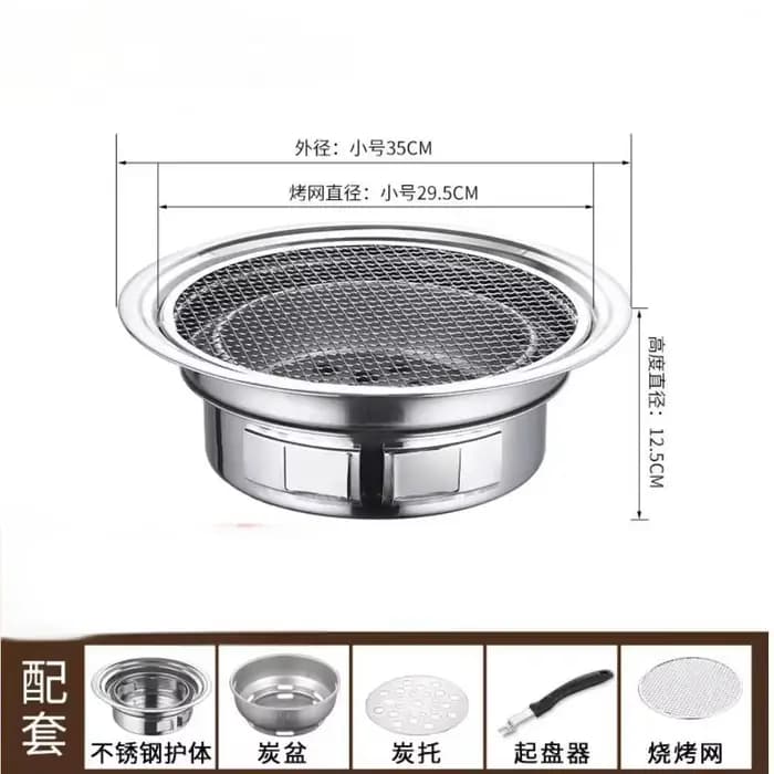 Hibachi – Table de pique-nique pour Barbecue, en acier inoxydable, japonais et coréen, gril rond, po