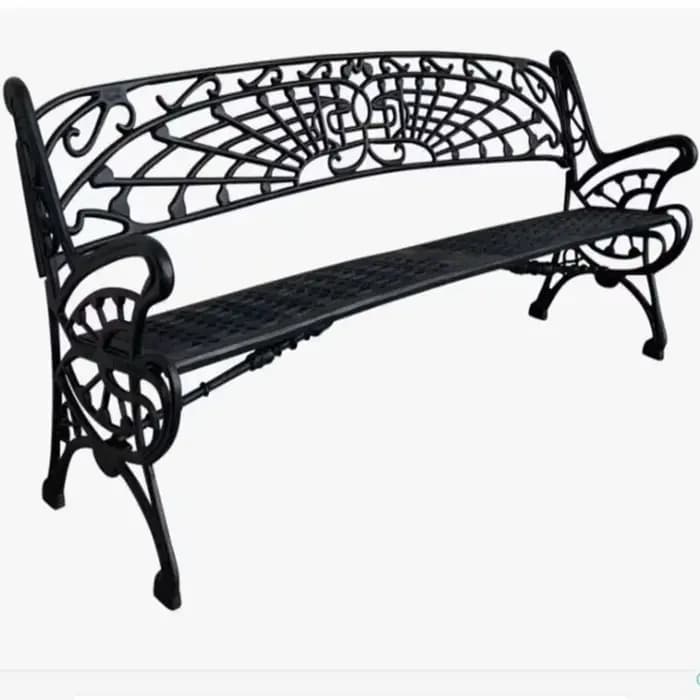 Banc de jardin banc de loisirs en plein air chaise de dossier en fonte banc de cour Plaza, pieds de