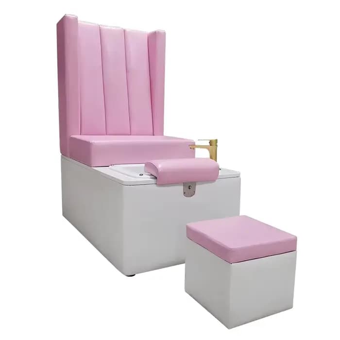 Nouveau style tendance : Fauteuil de pédicure rose, mobilier de salon de manucure, fauteuil de massa