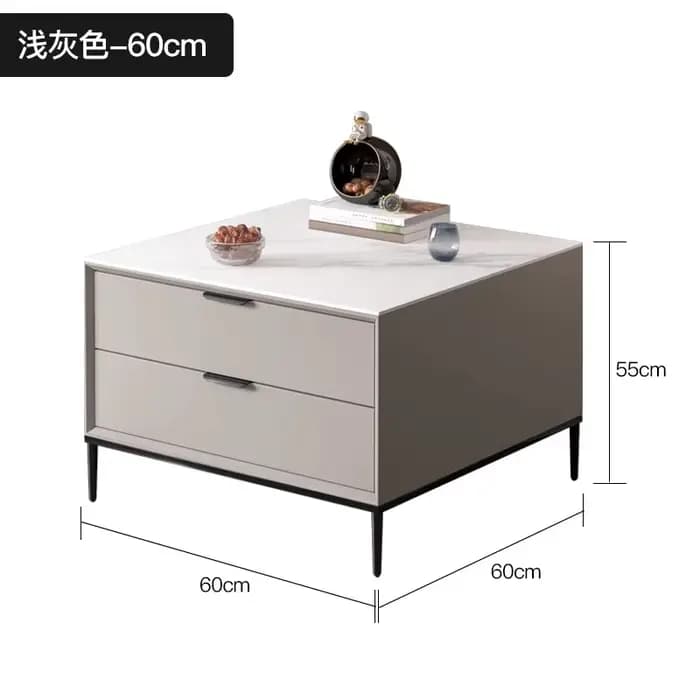 Table d'appoint moderne et tendance, style nordique, avec rangement et tiroirs, table basse minimali