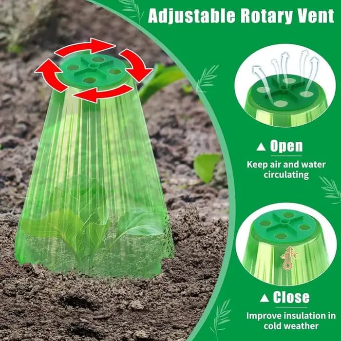 Cloche transparente Everche de jardin avec couvercle d'aération, 30X, protège des intempéries