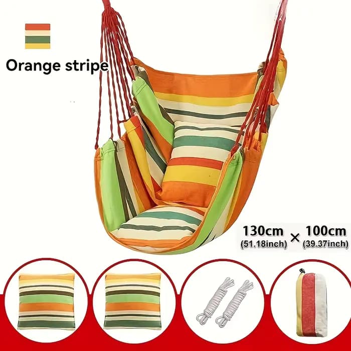 Chaise hamac balançoire d'extérieur, chaise de loisirs en toile, sans oreiller ou coussin, pour dort