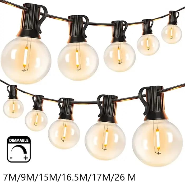 9 M/26 M feston LED Globe chaîne lumière fée LED G40 extérieur pour fête de noël jardin décor guirla