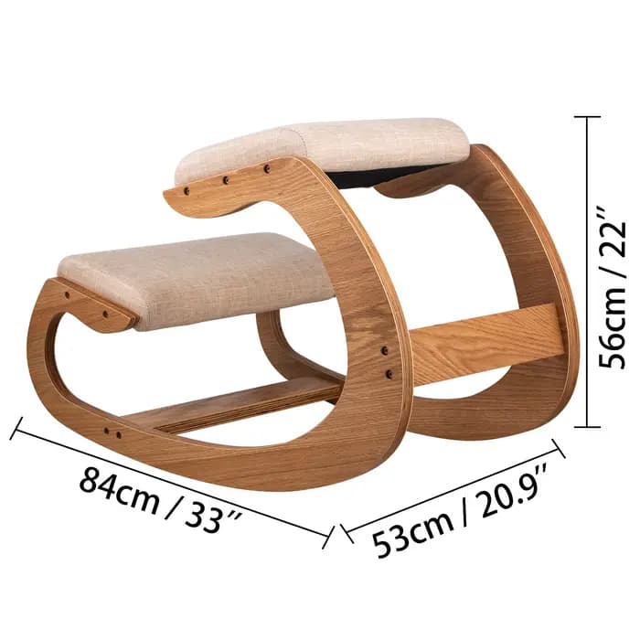 SucceBuy chaise à bascule ergonomique en bois à genoux Posture correcte chaise d'ordinateur mobilier