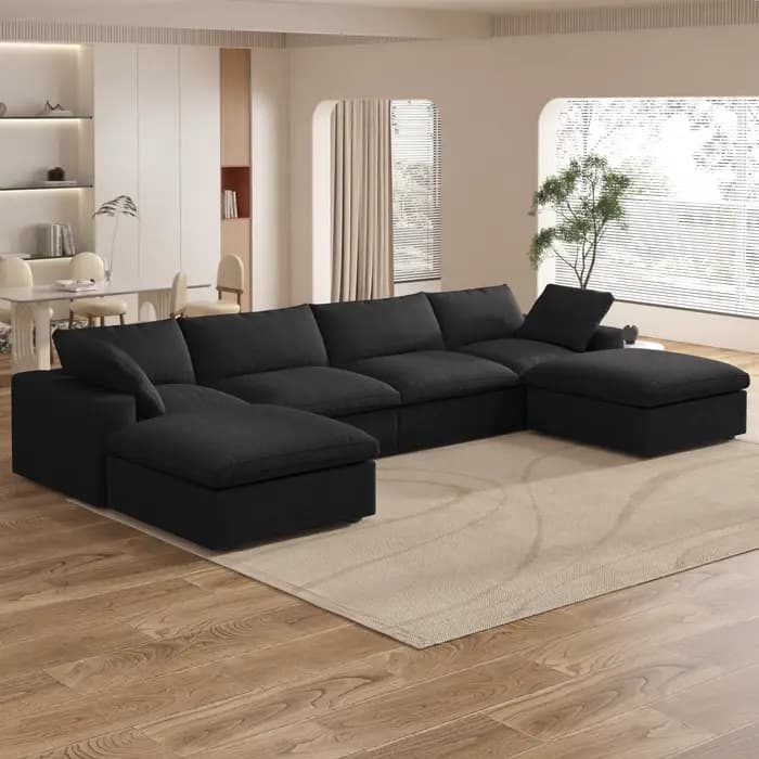 Canapé sectionnel modulaire Cloud, canapé en forme de U confortable, canapé à siège large et profond