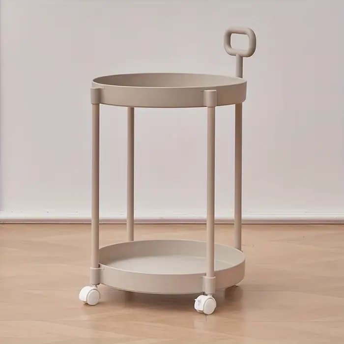 Table d'appoint élégante à 2 niveaux avec roulettes - Table chariot dans le salon | Table de canapé
