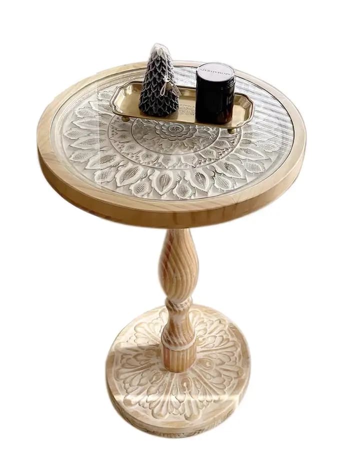 Table basse français rétro canapé Table d'appoint en bois massif Antique Table d'angle loisirs petit