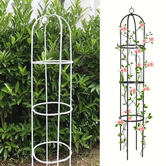 Treillis de jardin en métal réglable recommandé, vignes grimpantes et fleurs, support de plante en d