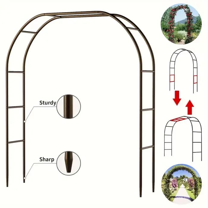 Arche de jardin en métal avec cadre en acier rapide, arche de mariage, escalade de pelouse, style go