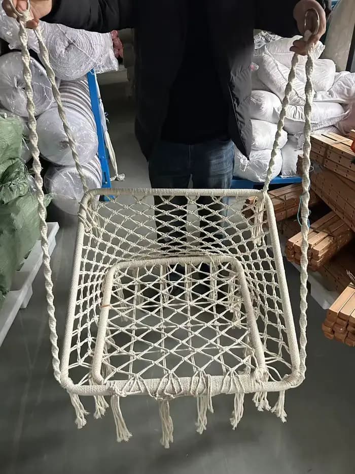 Hamac suspendu en macramé, siège suspendu d'intérieur Portable, chaise pivotante pour salon, chambre