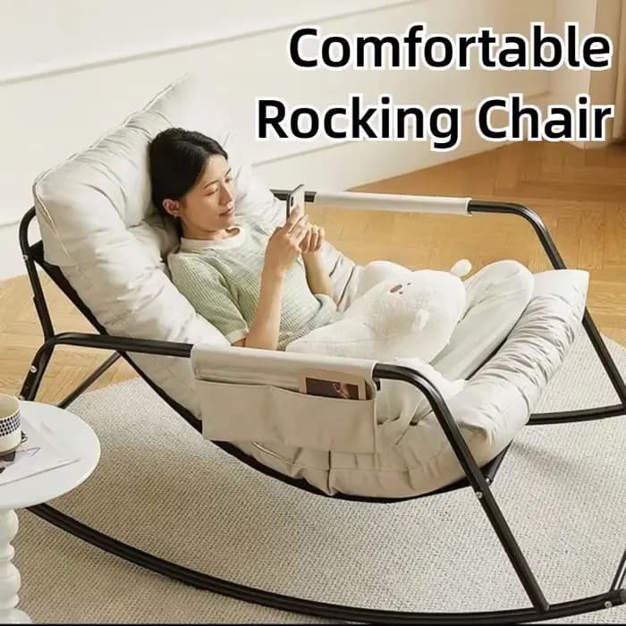 Chaise à Bascule Nordique de Luxe avec Dossier, Design Moderne, Mobilier de délégations