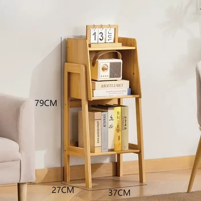 Bibliothèque en bambou rétro, étagère de rangement pour livres, présentoir pour livres de salon, org