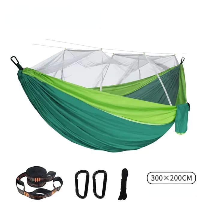 Hamac à Double moustiquaire 300 × 200CM, grande taille, extérieur, Anti-moustique, parapluie, tissu