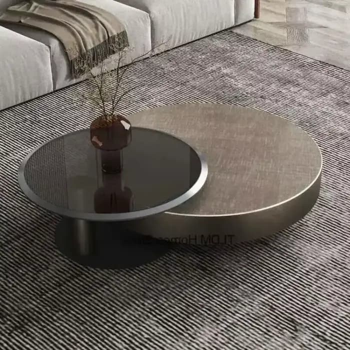 Tables basses design en acier inoxydable, Table à thé ronde de luxe européenne, meubles de salon, Ta