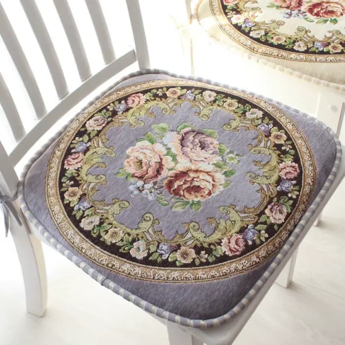 Coussin de chaise de salle à manger en Chenille créatif, motif Floral, tapis de siège souple, Vintag