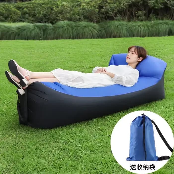 Canapé gonflable rapide pour camping, chaise longue à air, sac de couchage de plage, portable, pliab