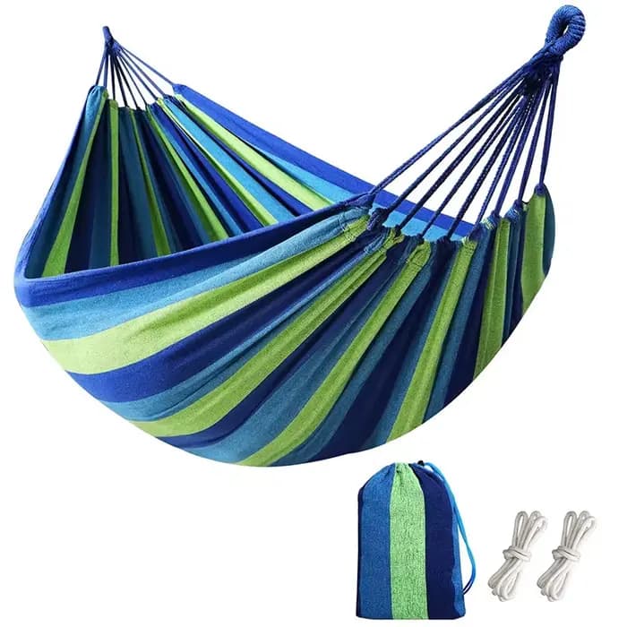 Hamac simple en toile épaisse et large, pour Camping en plein air, sac à dos, balançoire de loisirs,