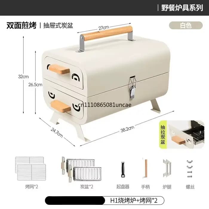 Barbecue portable d'extérieur pour la maison, petit modèle, pour patio, épaissi, pour brochettes, ca