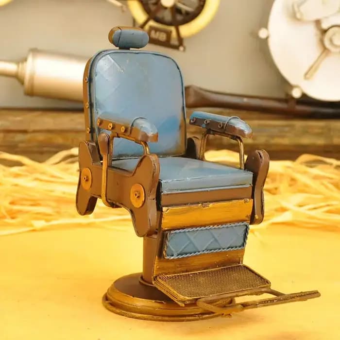 Miniature de chaise de barbier américaine vintage - Tabouret pivotant rétro décoratif pour bureau, b