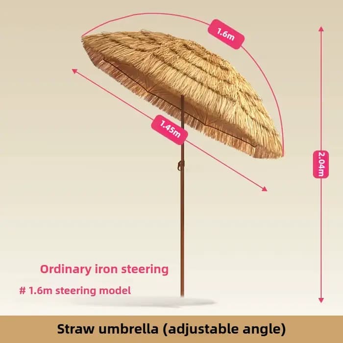 Parasol de plage extérieur grand pliable jardin piscine Patio parasol de plage simulé au toit de cha