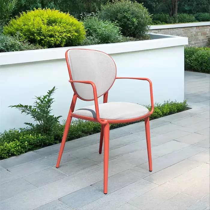 Meubles d'extérieur simples pour Villa, Patio, Restaurant, dîner, chaise empilable, tissu imperméabl