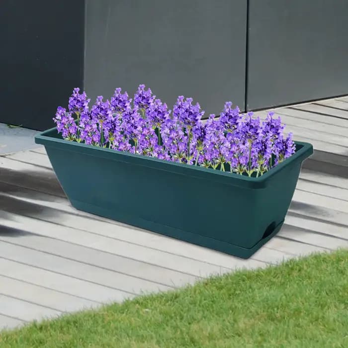 Jardinière de boîte de fenêtre rectangulaire, 2 pièces, organisateur de décoration avec trous de Dra