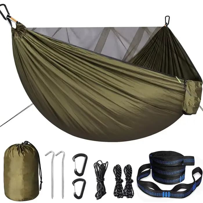 Hamac portable à installation rapide avec moustiquaire, lit-balançoire pour voyage et camping en ple