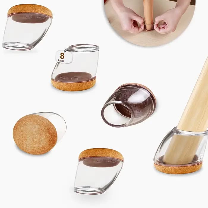 Protecteur de sol pour pieds de chaise, 8 pièces, couvre-pieds épais, coussinets en feutre, meubles