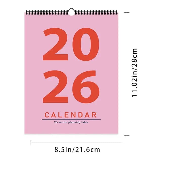 Calendrier mural 2026, Design géométrique abstrait, couleur Morandi, planificateur de 12 mois, cadea