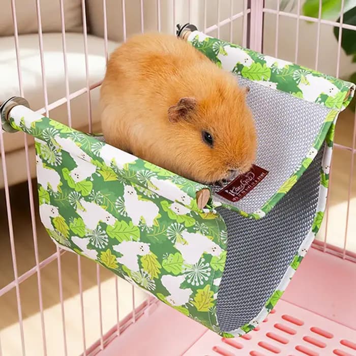 1 hamac pour cochon d'Inde, double couche, en maille respirante, lit rafraîchissant d'été, cachette