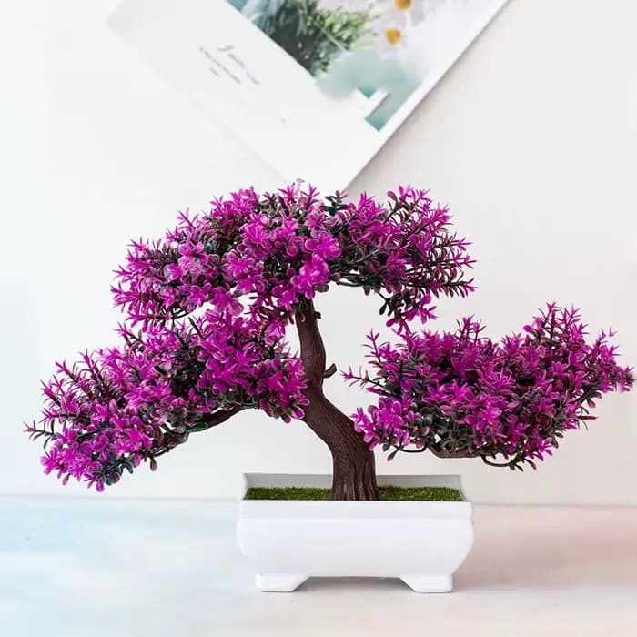 Plantes artificielles bonsaï, petit Pot d'arbre, fausses fleurs, ornements en Pot pour la maison, dé