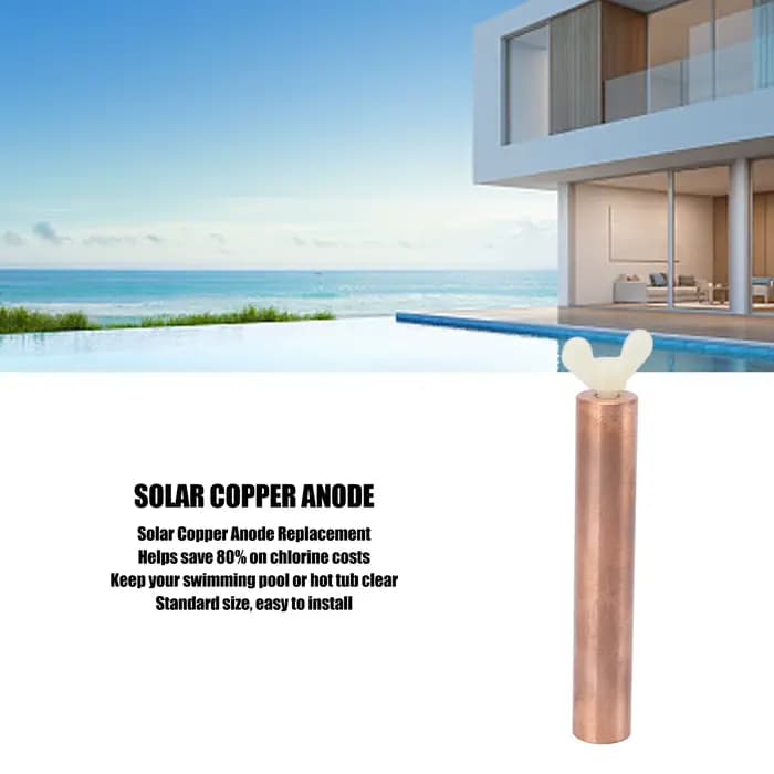 Remplacement de l'anode solaire en cuivre, haute location, choc solaire, ioniseur de piscine solaire