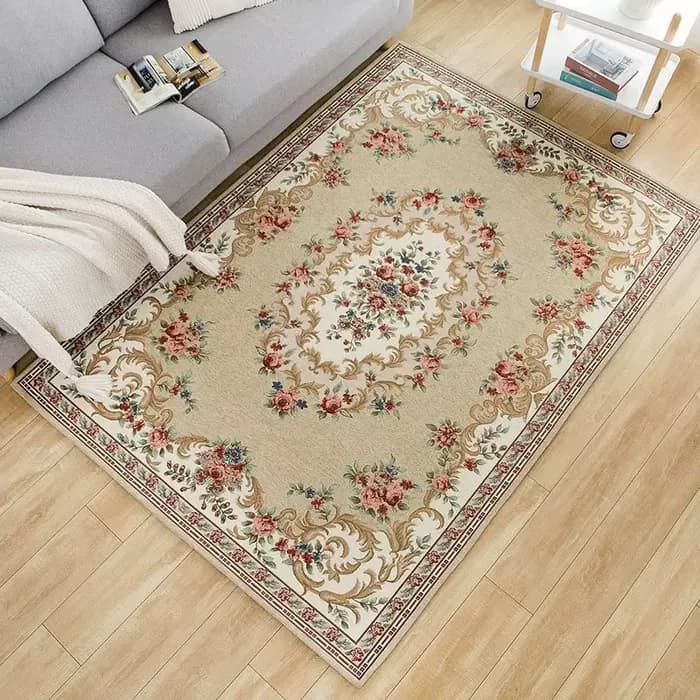 Tapis Floral élégant Vintage, doux et antidérapant, pour salon, chambre à coucher, salle à manger, b