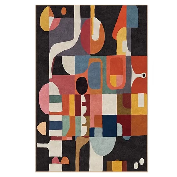 Tapis de salon créatif motif géométrique Dopamine, tapis de chambre à coucher, décoration d'intérieu