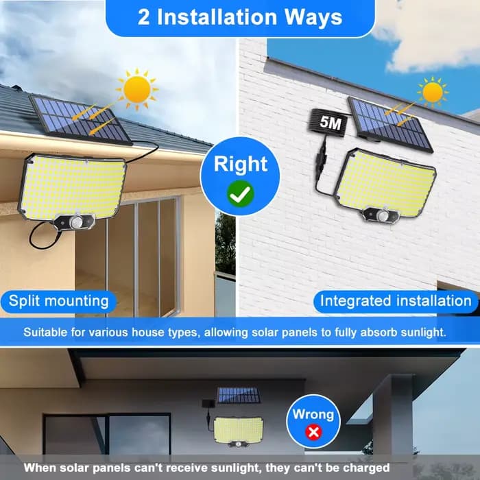 234LED lumières extérieures solaires capteur de mouvement Super lumineux lumières d'inondation solai