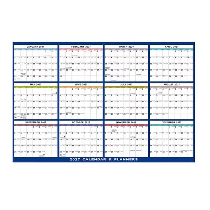 Calendrier mural 2027, planificateur mensuel de janvier 2026 à juin 2027, pour la planification quot