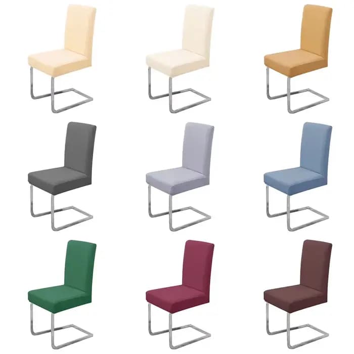 Housse de chaise élastique et imperméable, en Spandex uni, pour salle à manger, protection de chaise