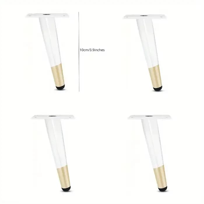4 pièces 10cm pieds de meuble TV en métal pieds de canapé de luxe cône Oblique pieds de Table basse
