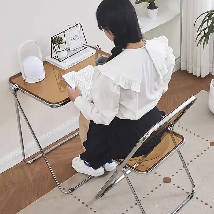 Chaise pliante transparente en acrylique, tabouret Simple pour salle à manger, pour magasin de vêtem