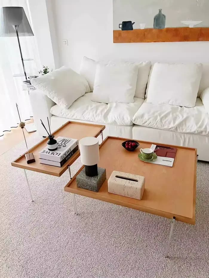 Table d'appoint en bois massif pour invités, Table à thé nordique moderne, simplicité légère, Design
