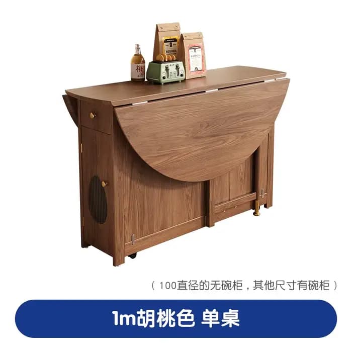 Table ronde pliable pour cuisine et patio, table à manger rétro en bois massif, portable, Tavolo Da